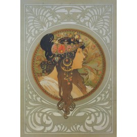 Vászonkép, vászon, kép, nyomat, lakberendezés, dekoráció, weboldal, híres festő, szecesszió, alfons mucha, barna